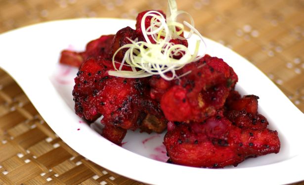 Deep-Fried Chicken With Dragon Fruit Sauce