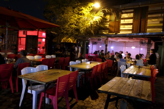 The open-air Thai BBQ's interior decor is certainly creative as the private rooms have been made to look like squatter homes.