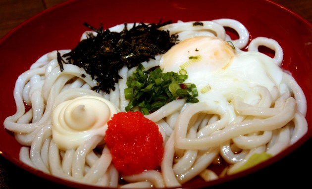 Cold Mentaiko Udon noodle.