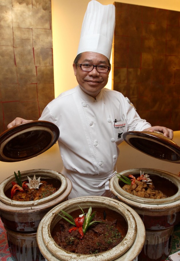 Chef Zaffar showing the delightful Malay dishes that will be served at JW Marriott Kuala Lumpur during Ramadan.