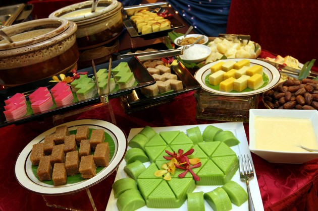 A selection of traditional local desserts and kuih-muih.