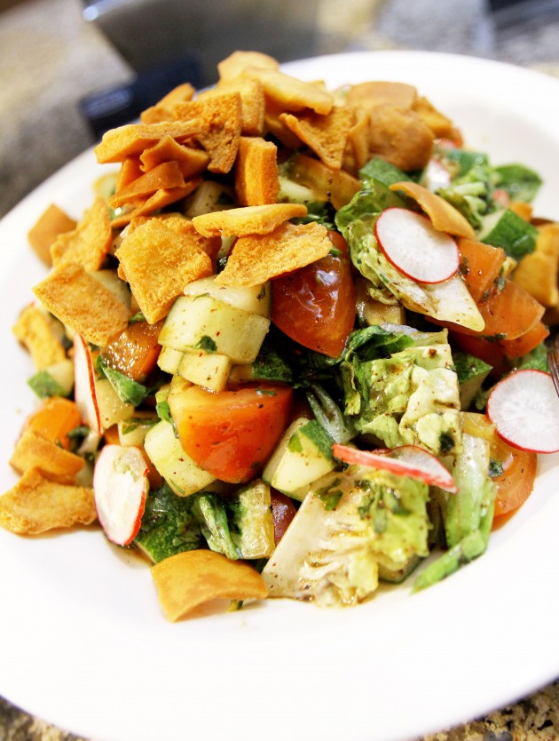 Fattoush is a part of the mezze available at the buffet spread.