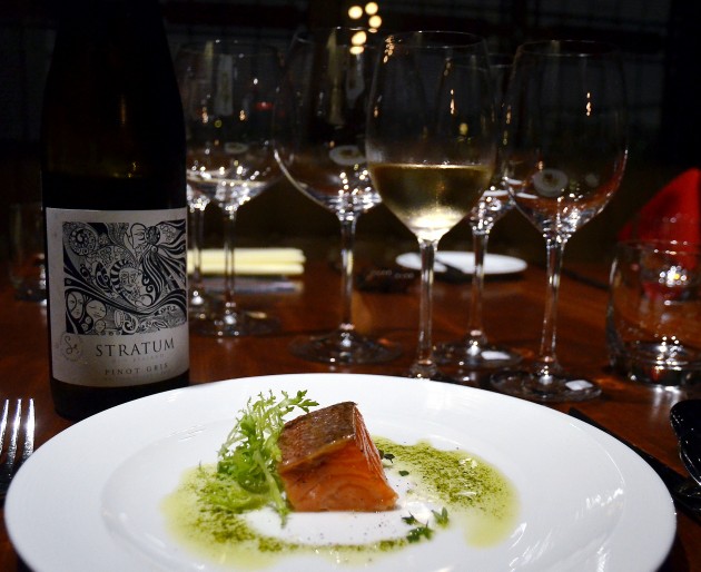 Ocean Trout Smoked with Thyme and Herbs, and served with a Stratum Pinot Gris 2013.