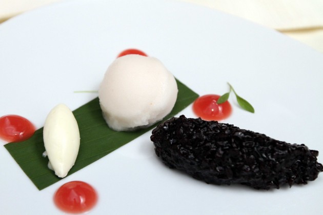 A dessert to remember came in the form of Black Sticky Rice, Coconut Cream, Watermelon Gel and Lychee Sorbet.