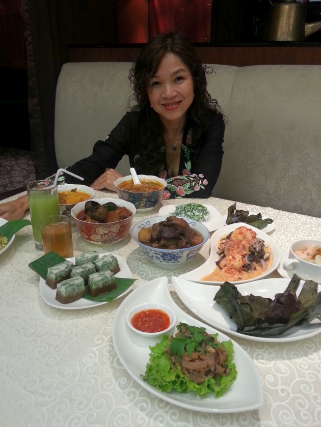 Chef Debbie Teoh with some of the highlights of Nyonya cuisine.