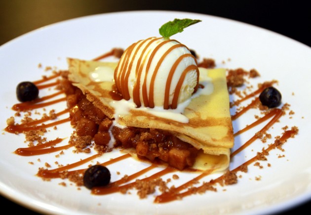 Adam's Sin crepe, putting a twist to the infamous apple crumble. 