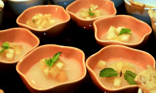 Menjar Blanc with Apples in Olive Oil from the dessert section.