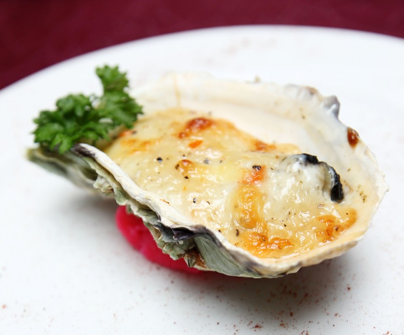 Cheesy : The Oven Baked Live Oyster goes well with the cheese.