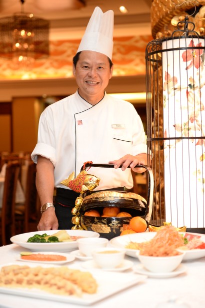 Top man: Chef Wong and his team have whipped up traditional delights for this Chinese New Year.