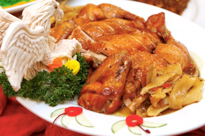 The Roasted Chicken with Chinese Herbal sauce, a laborious dish that takes almost half a day to prepare. 