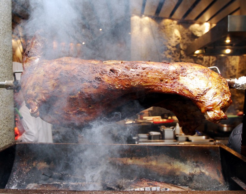 Highly recommended The Whole Marinated Darling Lamb is roasted on a spit at the live action carvery station.