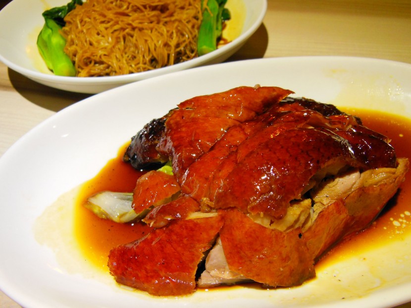 Tasty: A portion of the boneless roast duck to go with a plate of plain wantan noodles from Village Roast Duck.