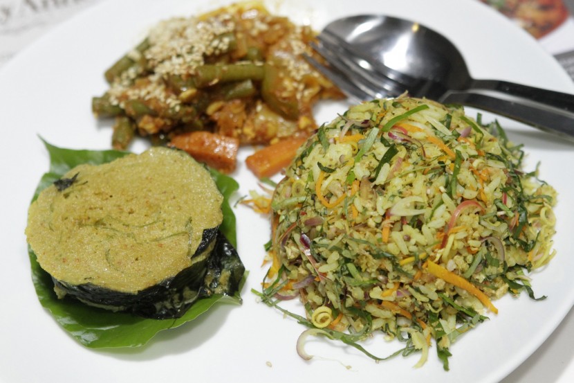 Clockwise from right: Nasi Ulam, Otak-Otak and Acar from Aunty Anne True Penang Cuisine.