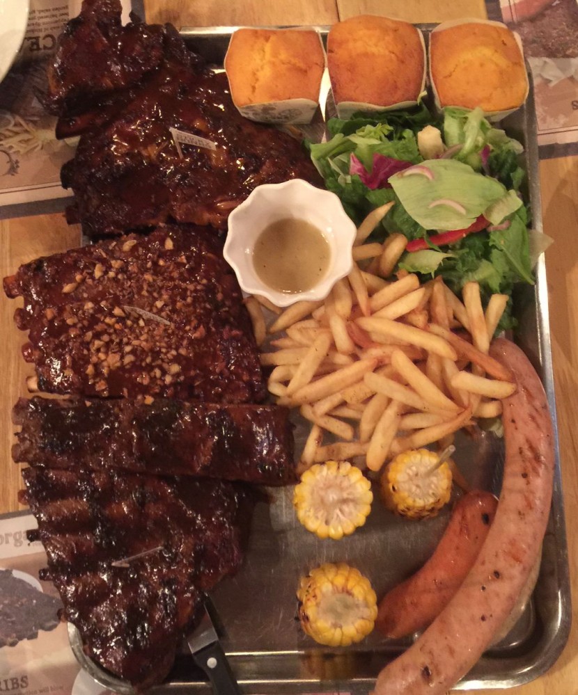 So much (sinful) goodness … the Morganfield’s Ribs Sampler for those who can’t decide which flavour of sticky bones to get.