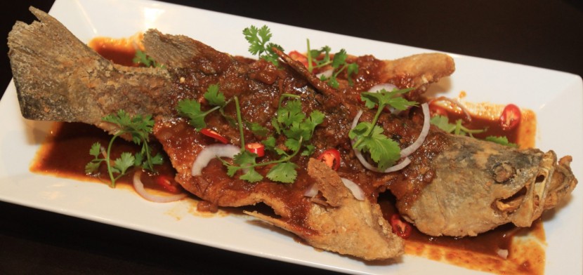 The Flying Fish dish is deep-fried and served with sweet sambal sauce. 