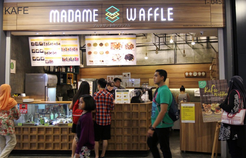 Diners queuing up for their favourite waffles at Madame Waffle in Mid Valley Megamall.