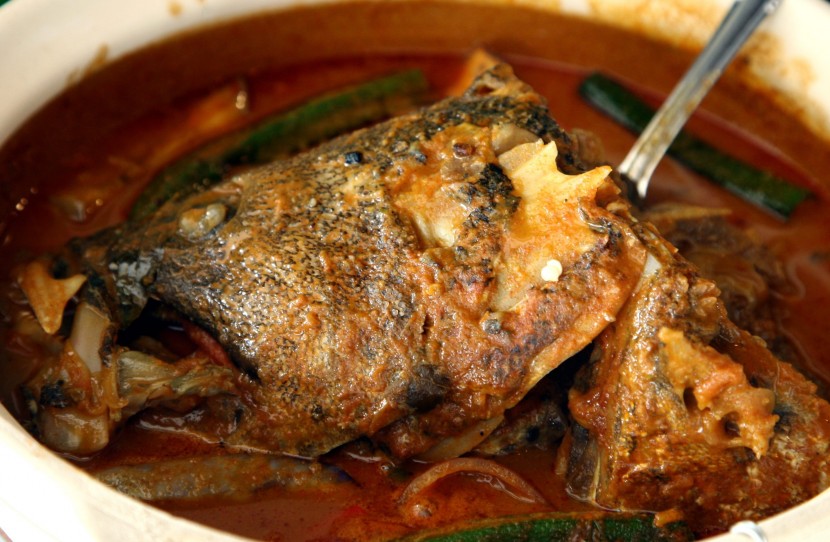 Garoupa fish head curry.
