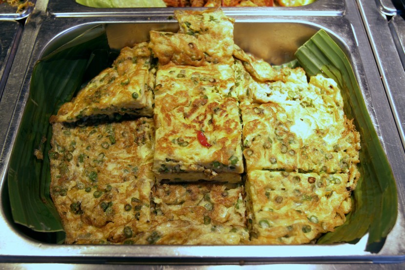 Fried Chinese-style vegetarian omelette.