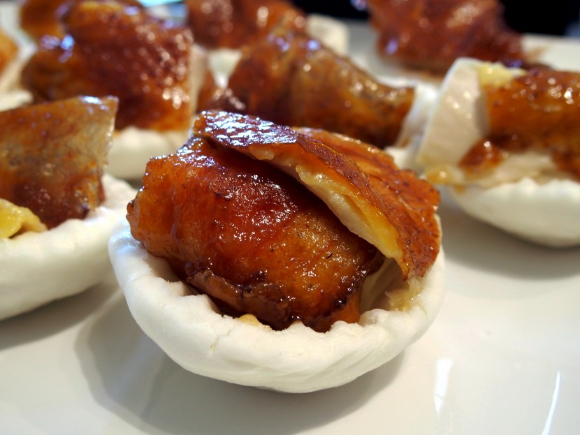 Roasted Crispy Smoked Duck Rolls and Boneless Chicken served in Chinese Bun from the Abundance menu. 