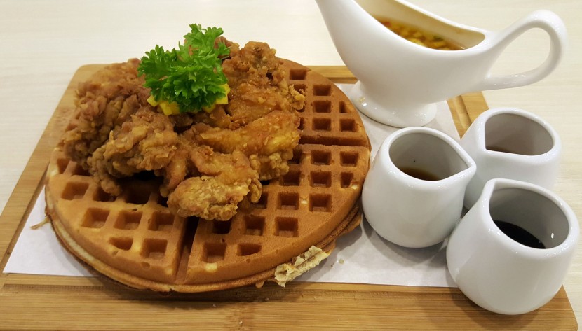 Waffle with Fried Chicken is a blend of sweet and savoury elements.