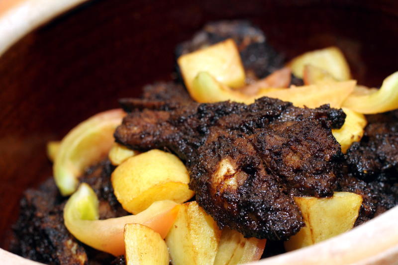 The Kambing Masak Hitam is a Pahang recipe, but cooked in a Mamak style.