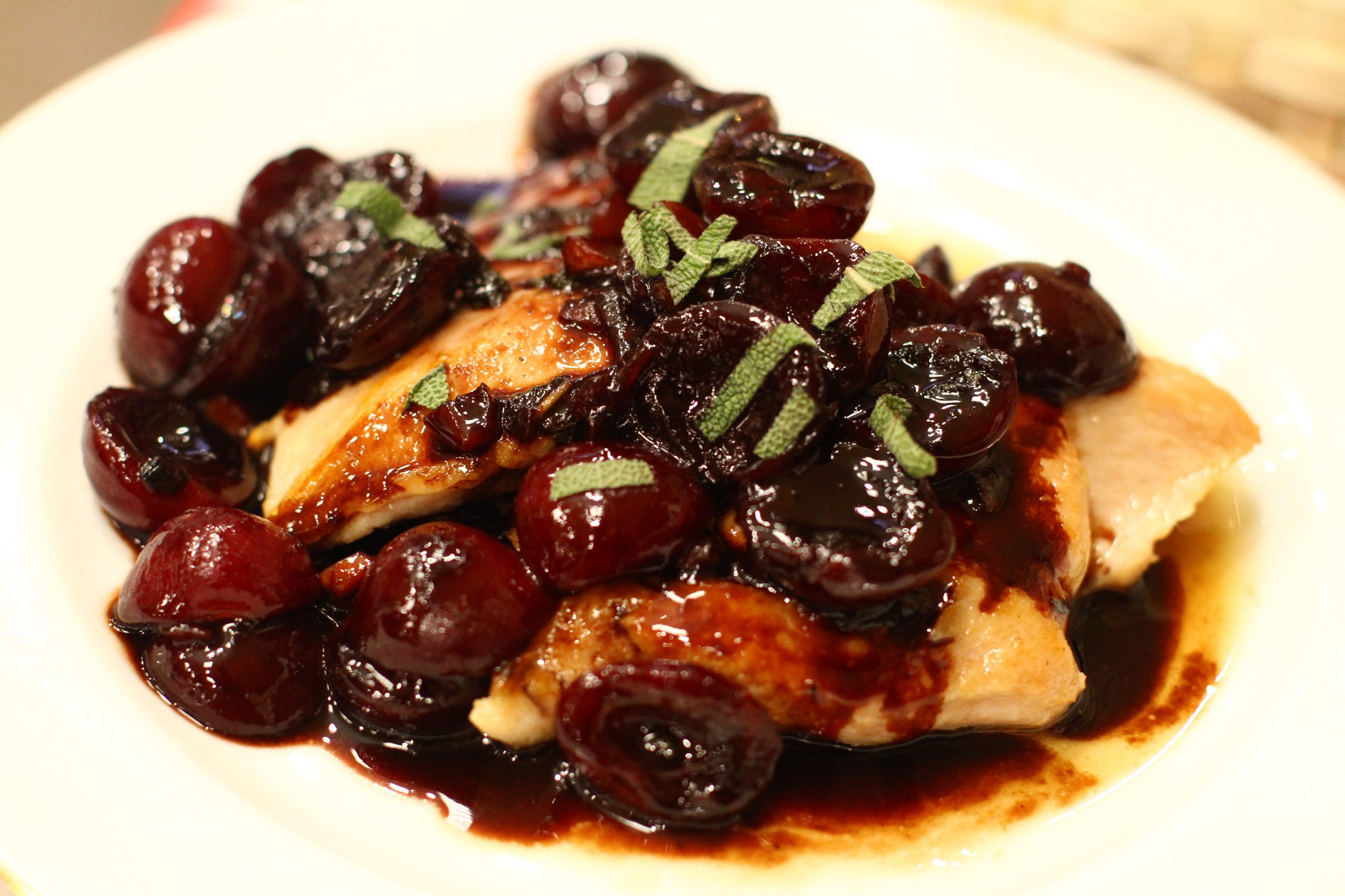 Cherry Pan-seared Chicken Breast with Cherry Balsamic Sauce