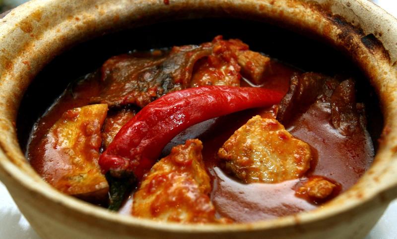 The Assam Pedas fish is made to order and served in tiny clay pots.