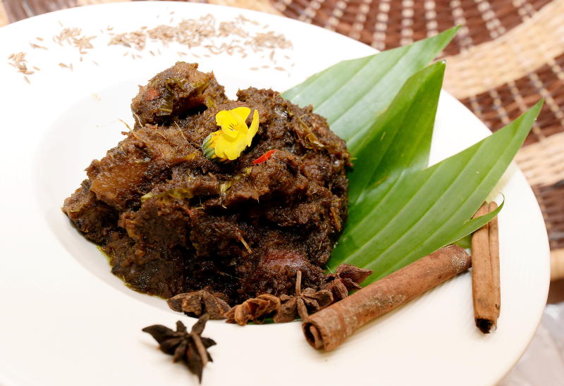 The Beef rendang, a combination of Sarawak recipe and local recipe.