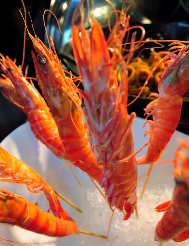 The Tiger prawns on ice are simply scrumptious.