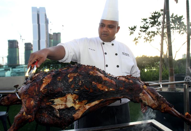 The View Cafe at Western i-City Hotel's executive chef Muhammad Haikal Vishan Pathair has prepared the must-have roast lamb.