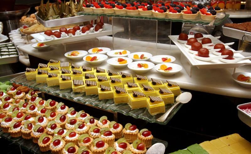 The buffet also offers an assortment of local and international desserts.
