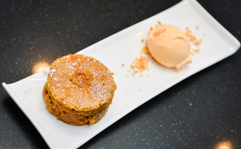 Steamed Carrot Cake with Sweet Potato Ice Cream