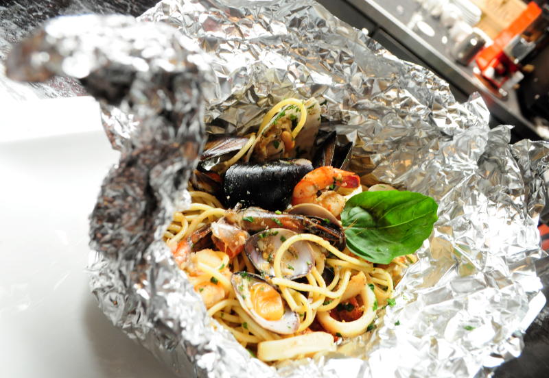 If you're looking for a pasta dish with a lot of seafood, try the Spaghetti al Cartoccio.