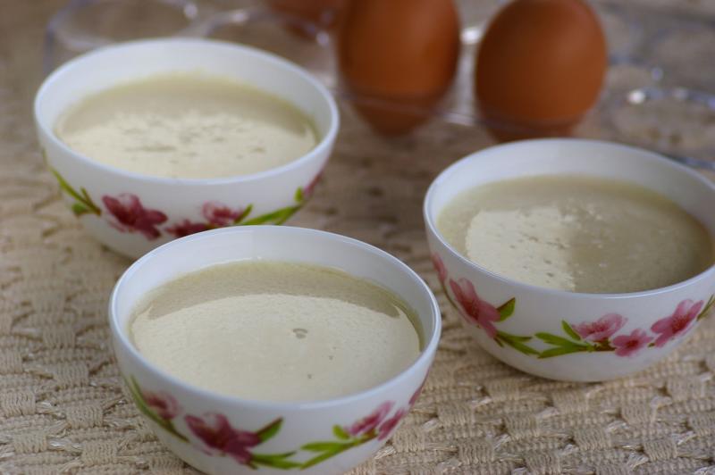 Steamed Ginger Juice Milk Pudding with Egg White