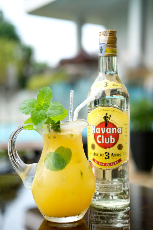 The Passion Fruit Mojito is a refreshing drink on a hot day.