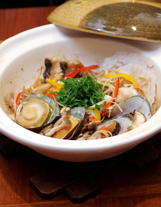 The rich umami flavoured soup of the Seafood Mushini Hot Pot is a delight to indulge in.