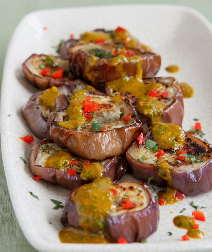 Grilled Eggplant with Chermoula.