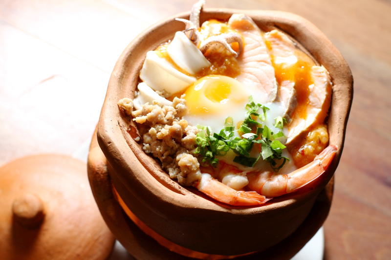 The Creamy Tom Yum Seafood Porridge comes in a small clay pot, but it's enough to feed about two to three people.