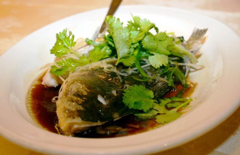 The Steamed Freshwater Fish may seem simple, but it's a tasty dish that should not be missed.