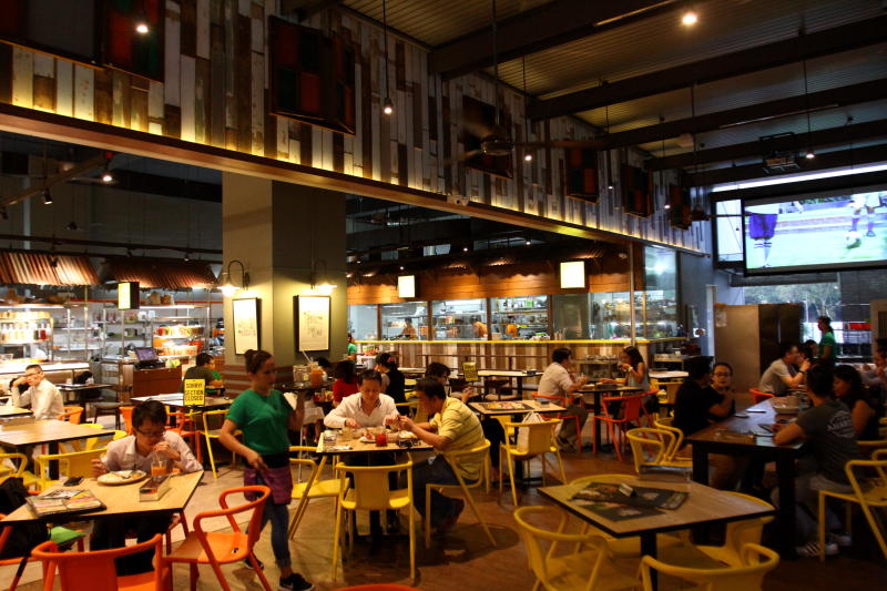 The cooking stations were designed to resemble hawker stalls, with each offering a variety of Thai dishes.
